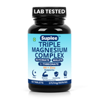 Suplee Triple Magnesium Complex | Magnesium Glycinate, Malate & L-Threonate with Vitamin B6 & Zinc | 60 Tablets