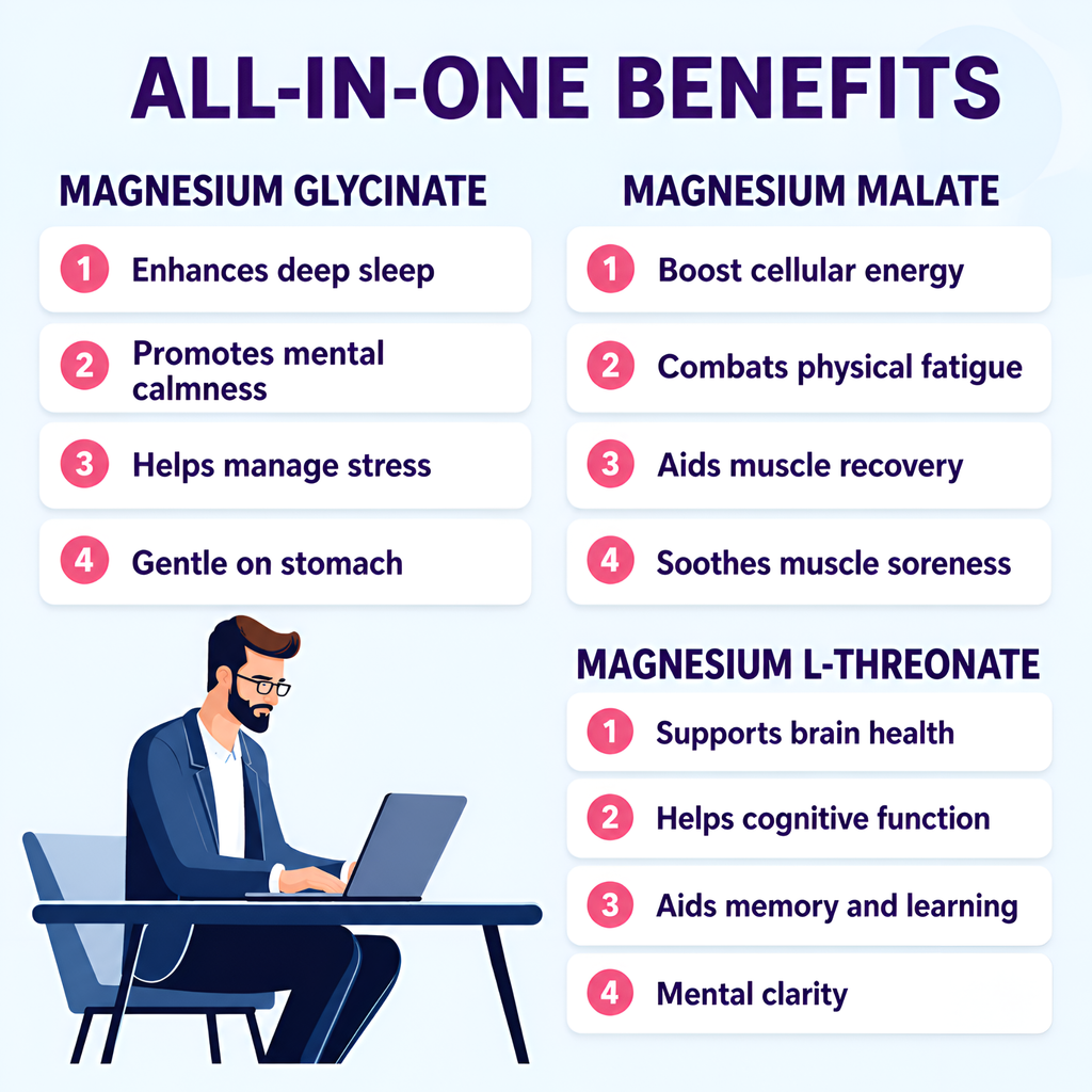 Suplee Triple Magnesium Complex | Magnesium Glycinate, Malate & L-Threonate with Vitamin B6 & Zinc | 60 Tablets